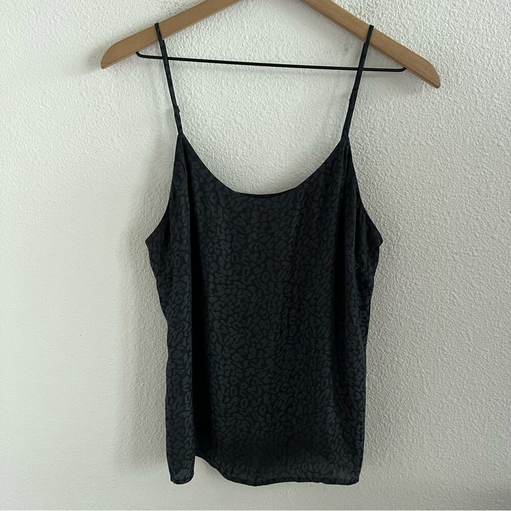 David Lerner New York Black Gray Leopard Tank Slip Tank Medium